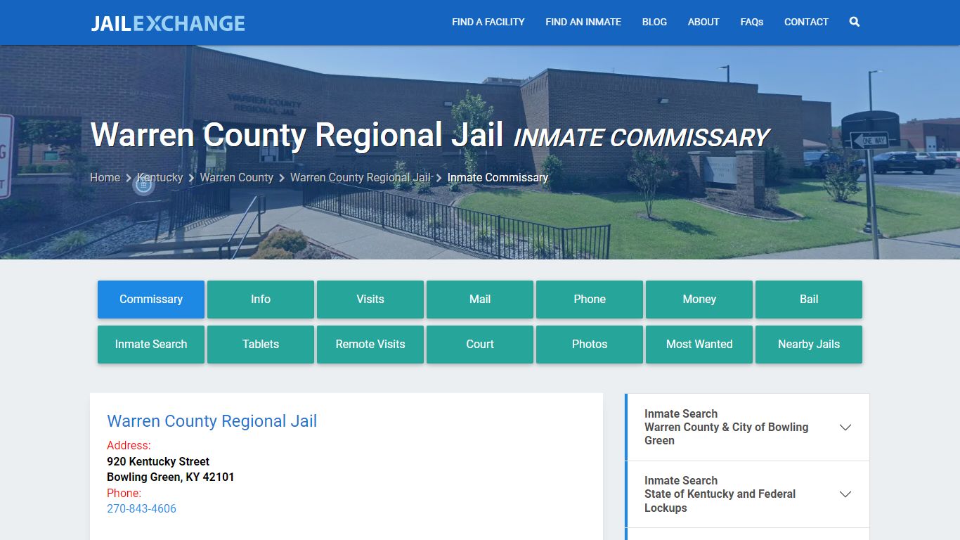 Inmate Commissary, Care Packs - Warren County Regional Jail, KY